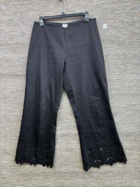 Cache Ankle Dress Pants Womens Size 10 Black Cut-out Design Mid Rise Stretch